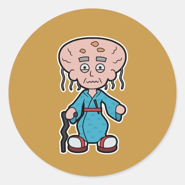 Elderly Monster Yokai Nurarihyon Classic Round Sticker (Front)