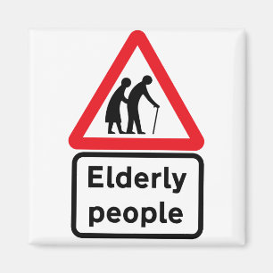Elderly People (2), Traffic Sign, UK Magnet