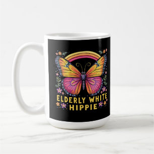 Elderly White Hippie Funny Quote Retro Humour  Coffee Mug