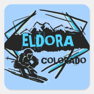 Eldora Colorado ski mountain blue stickers
