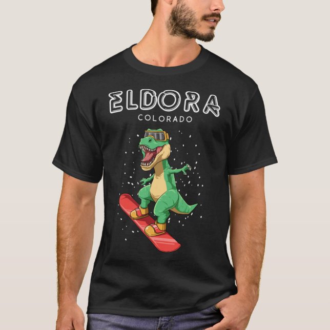 Eldora Colorado - T-Rex Snowboard Gift Pullover Ho (Front)