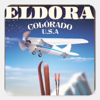 Eldora Colorado travel poster. Square Sticker