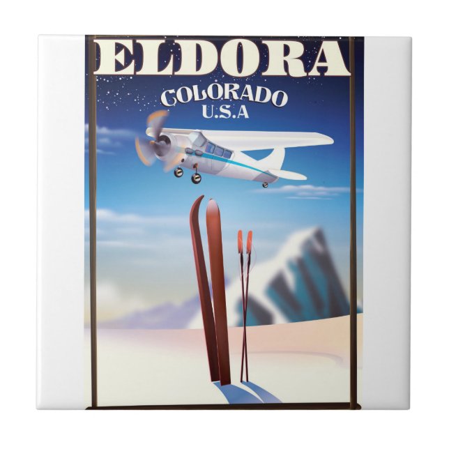 Eldora Colorado travel poster. Tile (Front)