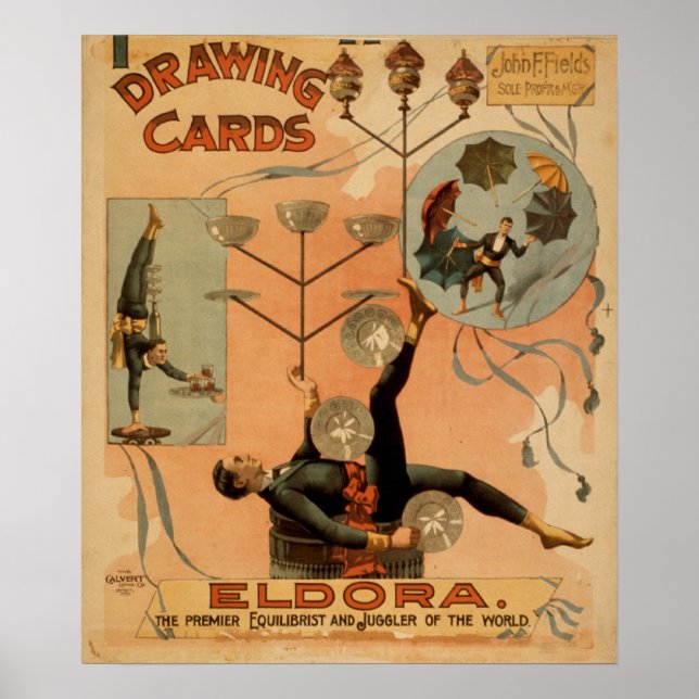 ELDORA Juggler Equilibrist Act VAUDEVILLE Poster (Front)