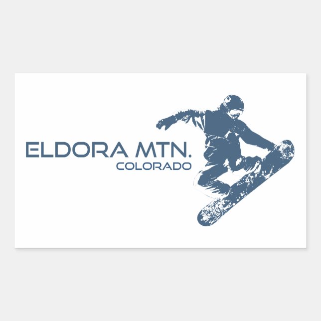 Eldora Mountain Colorado Snowboarder Rectangular Sticker (Front)