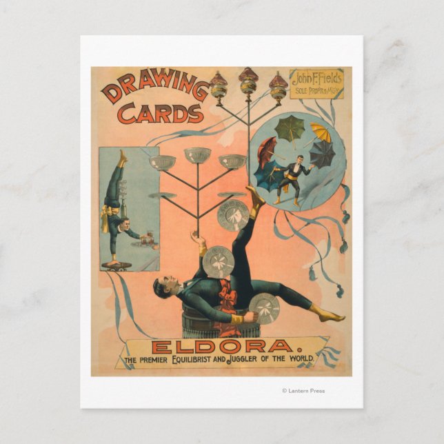 Eldora, Premier Equilibrist and Juggler of the Postcard (Front)