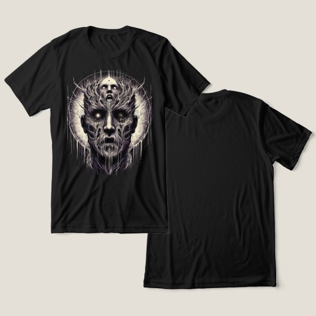 Eldritch Horror: Psychedelic Skull & Roots Art Tri-Blend Shirt (Design Front & Back)