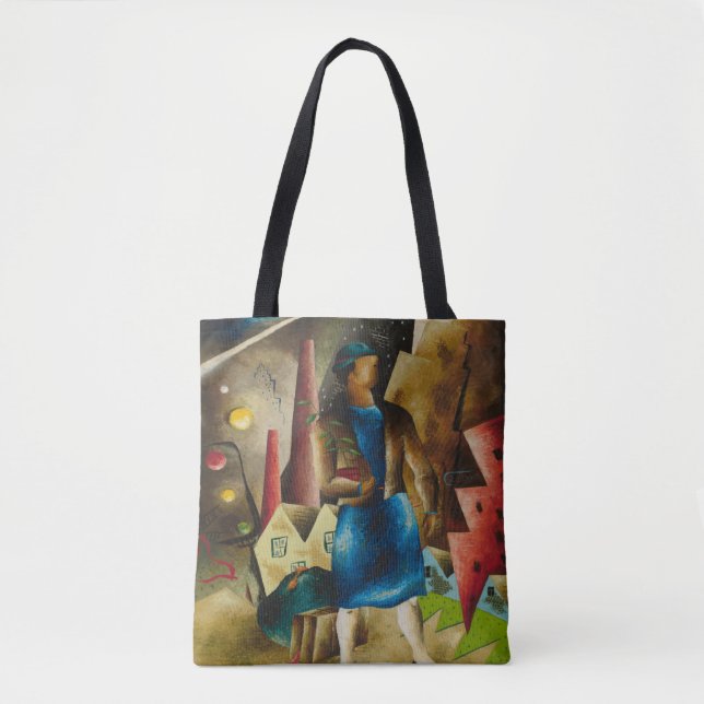 Eldzier Cortor's The Eviction Abstract Tote Bag (Front)