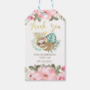 Eleagant Gold Glitter Unicorn, Floral Baby Shower Gift Tags