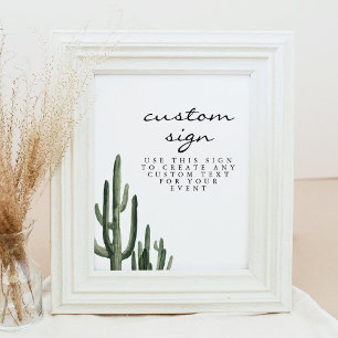 Eleanor - Bohemian Cactus Editable Sign Minimalist