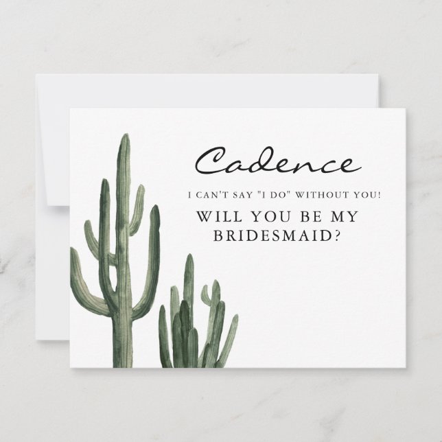 Eleanor - Bohemian Watercolor Cactus Desert Invitation (Front)
