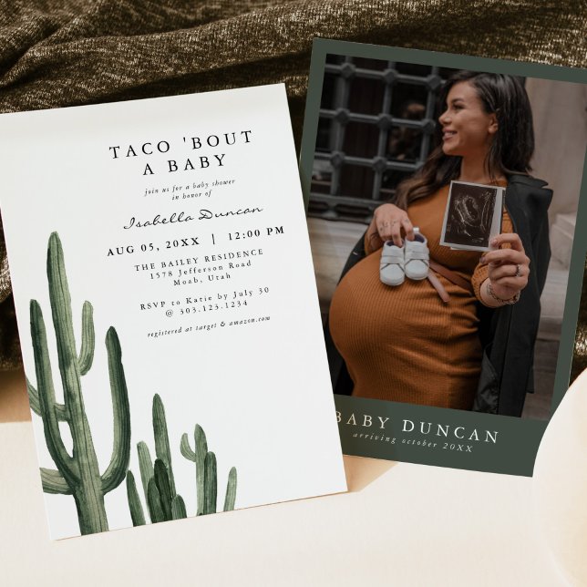 ELEANOR Cactus Taco Bout a Baby Fiesta Baby Shower Invitation (Creator Uploaded)