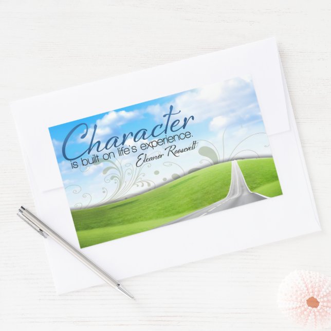 Eleanor Roosevelt Inspirational Quote "Character" Rectangular Sticker (Envelope)