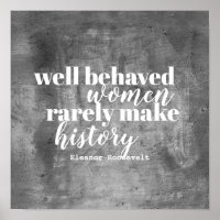 Eleanor Roosevelt quote on women grey and white