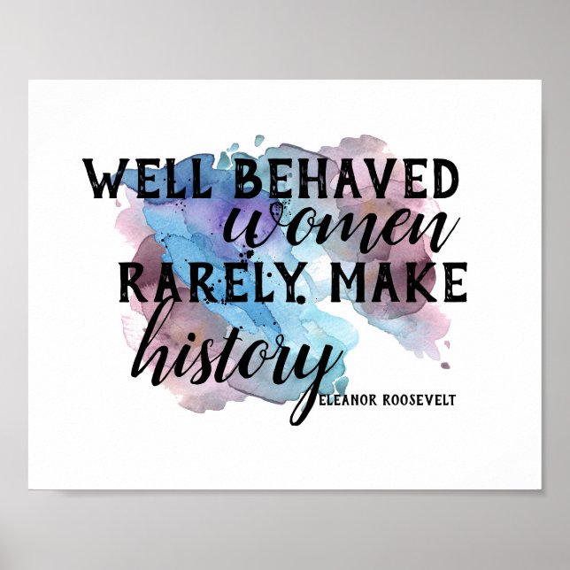 Eleanor Roosevelt quote poster on women (Front)
