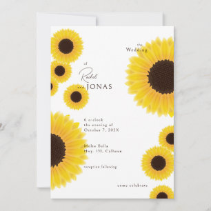 Elebant Sunflowers Wedding Invitation