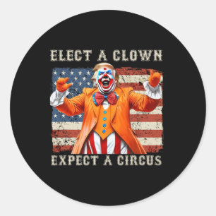 Elect A Clown Expect A Circus Usa Flag Anti-trump Classic Round Sticker