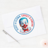 Elect a clown funny anti joe Biden clown face  Cla Classic Round Sticker (Envelope)
