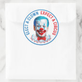 Elect a clown funny anti joe Biden clown face  Cla Classic Round Sticker (Bag)
