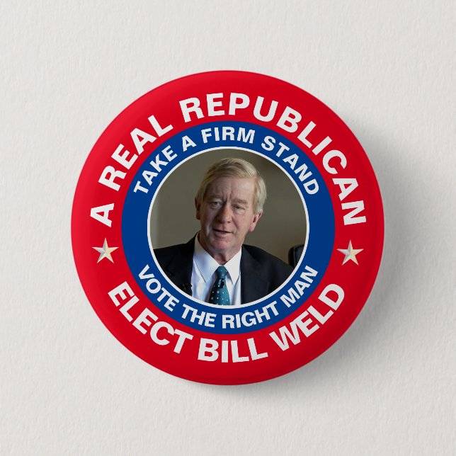 Elect Bill Weld 6 Cm Round Badge (Front)