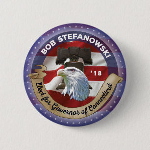 Elect Bob Stefanowski for Governor of Connecticut 6 Cm Round Badge