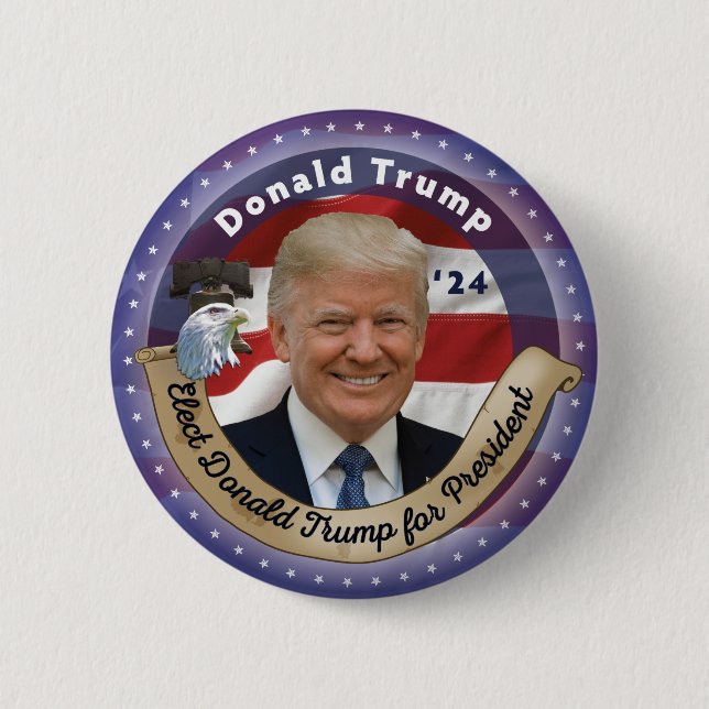 Elect Donald Trump for President - 2024 6 Cm Round Badge (Front)