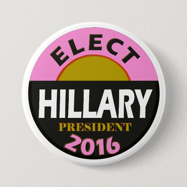 Elect Hillary 2016 7.5 Cm Round Badge (Front)