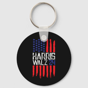 Elect Kamala Harris &amp; Tim Walz 2024 American F Key Ring