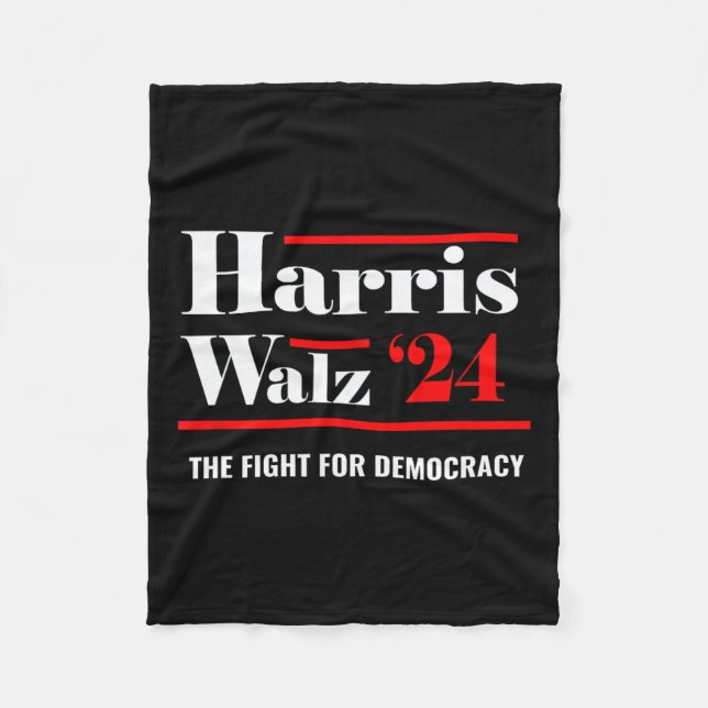 Elect Kamala Harris &amp; Tim Walz 2024  Fleece Blanket (Front)