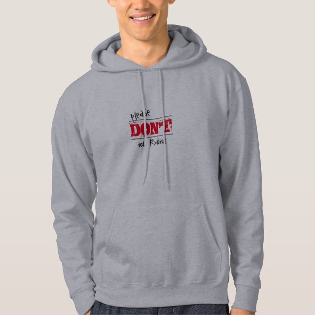 Election 2016 Don't Vote Rubio customisable Text Hoodie (Front)