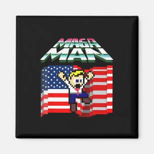 Election 2024 American Flag Mega Man Funny Preside Magnet