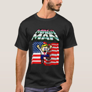 Election 2024 American Flag Mega Man Funny Preside T-Shirt