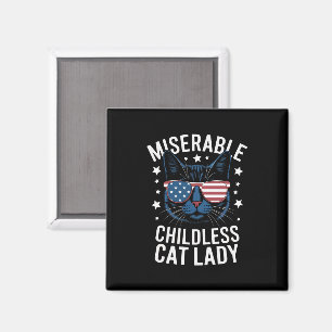 Election 2024 Childless Cat Lady Feminist Voting  Magnet