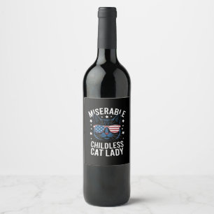 Election 2024 Childless Cat Lady Feminist Voting Wine Label