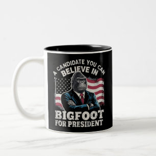 Election 2024 Funny Vote Sasquatch USA Two-Tone Coffee Mug