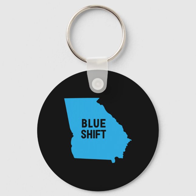 Election Biden Harris - Blue Shift Georgia  Key Ring (Front)