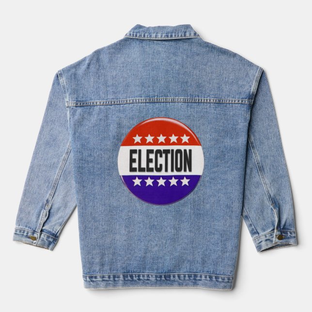 Election Button Denim Jacket (Back)