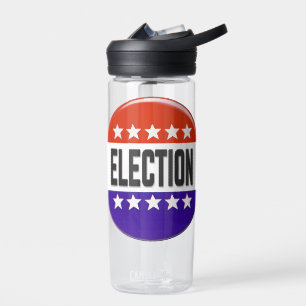 Election Button Water Bottle