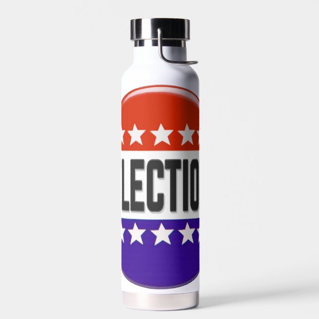 Election Button Water Bottle (Left)