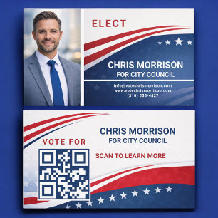 Election Campaign Photo QR Code Business Card