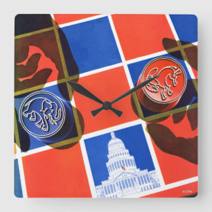 Election Checkerboard Square Wall Clock