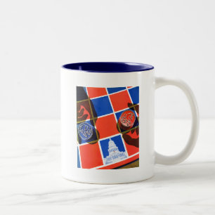 Election Chequerboard Two-Tone Coffee Mug
