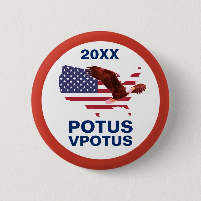 Election Customisable Vote Potus Eagle Button (Front)