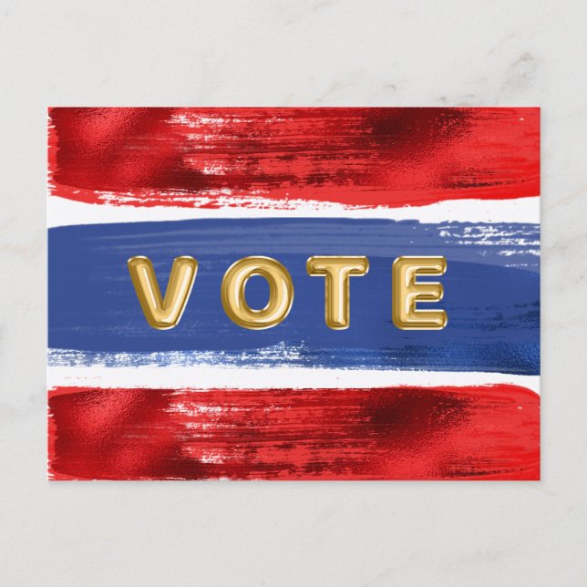 Election Gold Vote Patriotic  Postcard (Front)