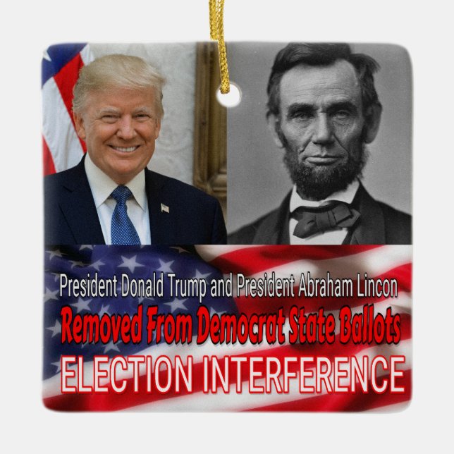 Election Interference Ceramic Ornament (Front)