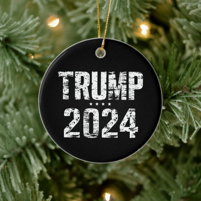 Election Keep America Great Trump 2024  Ceramic Tree Decoration (Tree)