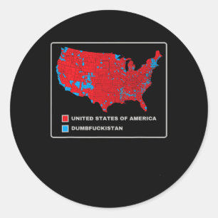 Election Map 2024 United States Of America Dumbfor Classic Round Sticker