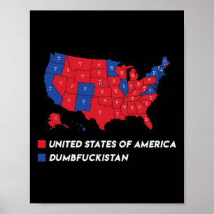 Election Map 2024 United States Of America Dumbfor Poster