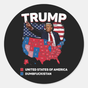 Election Map 2024 United States Of America Dumbist Classic Round Sticker