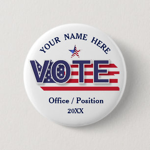 Election Political Campaign  6 Cm Round Badge